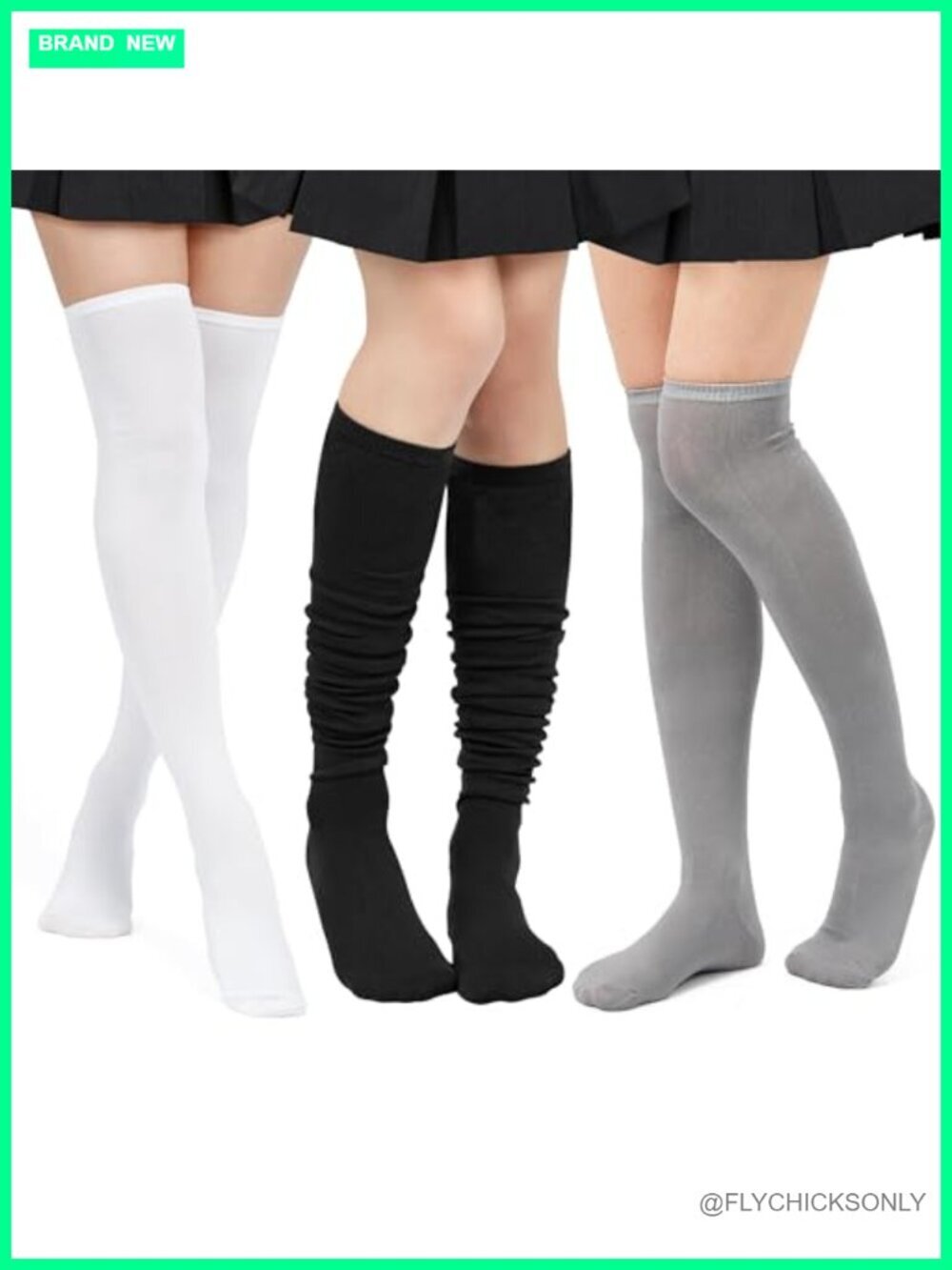 Cotton Blend Over Knee Socks - Striped Thigh High Boot Socks & Leg Warmers